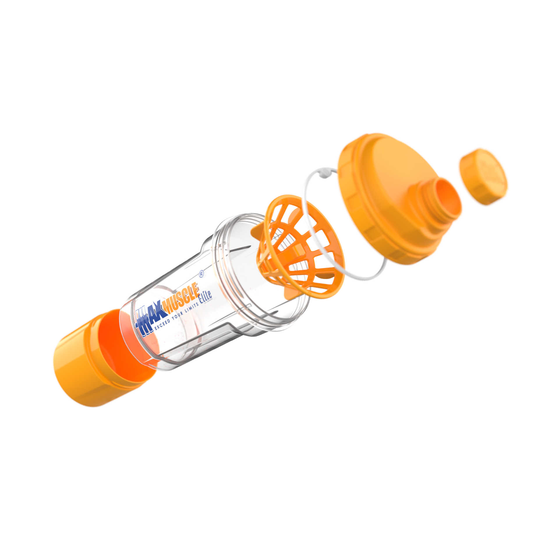 Max Muscle Smart Shaker-550ML-Clear Orange | Maxmuscle Elite